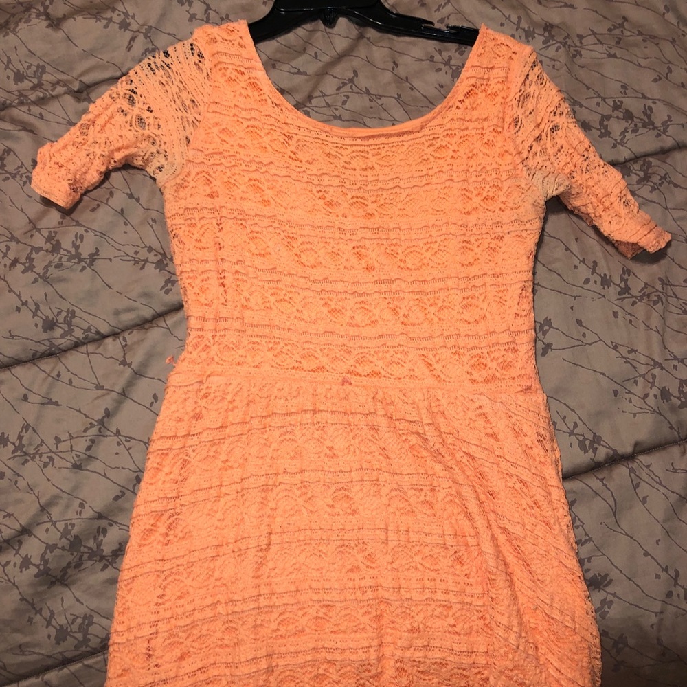 Orange knee length dress